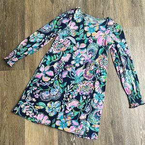 Lilly Pulitzer girl’s long-sleeve cotton dress – size large (8–10)